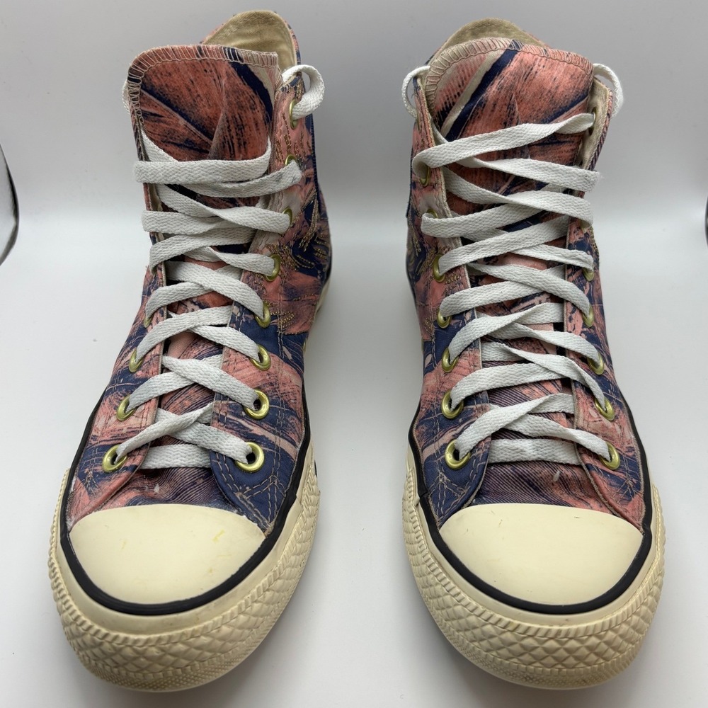 Converse Chuck Taylor All Star High Top Sneakers SZ 8.5 Pink Navy Gold Metallic